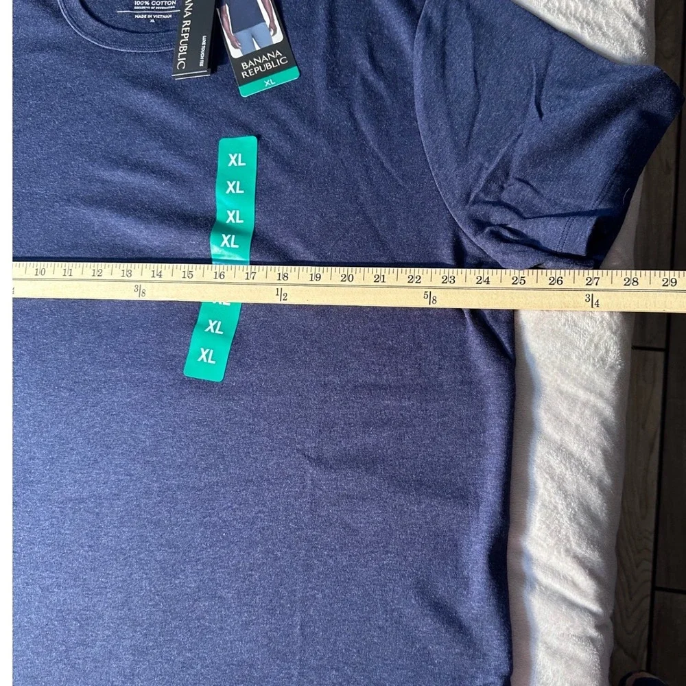 Banana Republic Luxe Touch Tee Mens XL Navy Blue Heather Cotton T-Shirt New